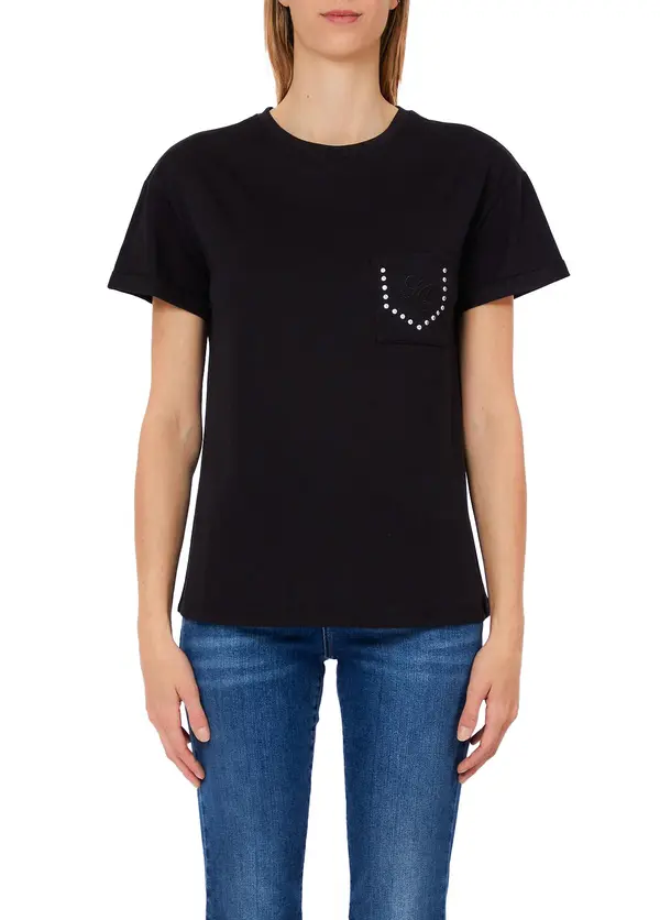T-Shirt With Jewelled Pocket