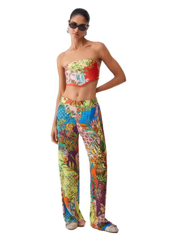 Printed Satin Trousers