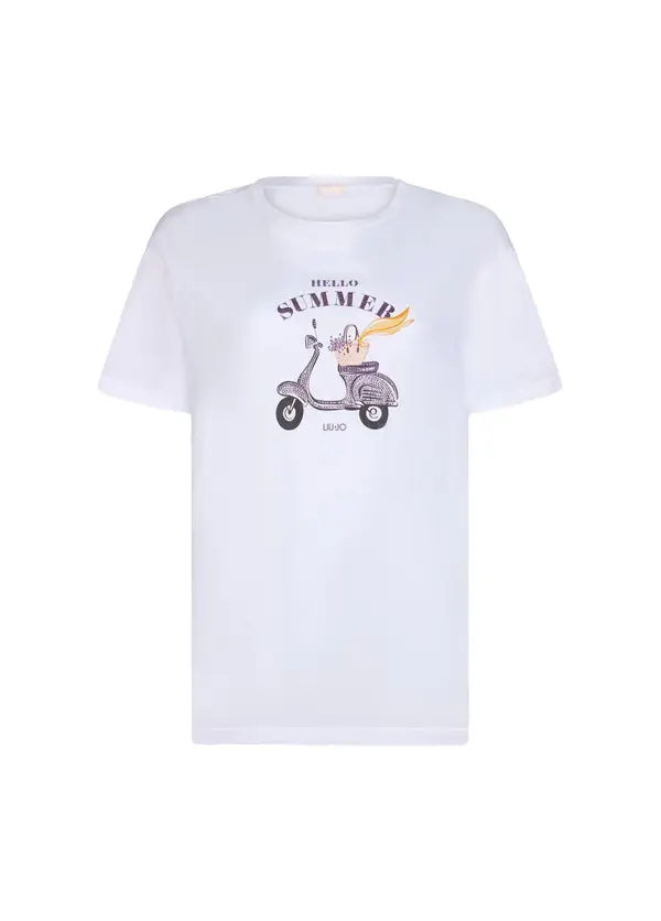 Short Slleeve T-shirt with "Hello Summer" Graphic