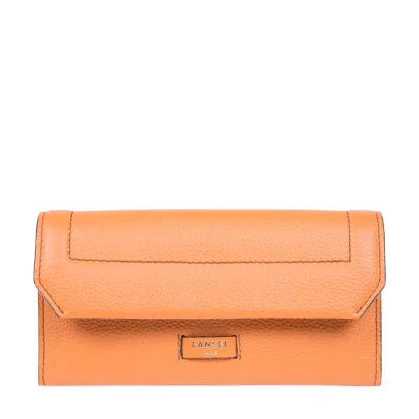 Slim Flap Leather Wallet - Camel Image
