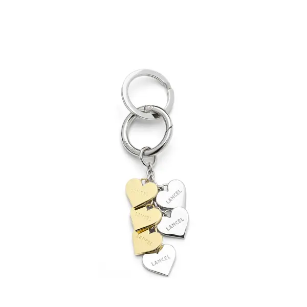 Silver & Gold Hearts Bag Charm 