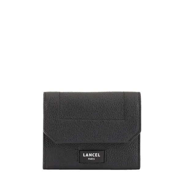 Compact Medium Wallet with Flap - Black 