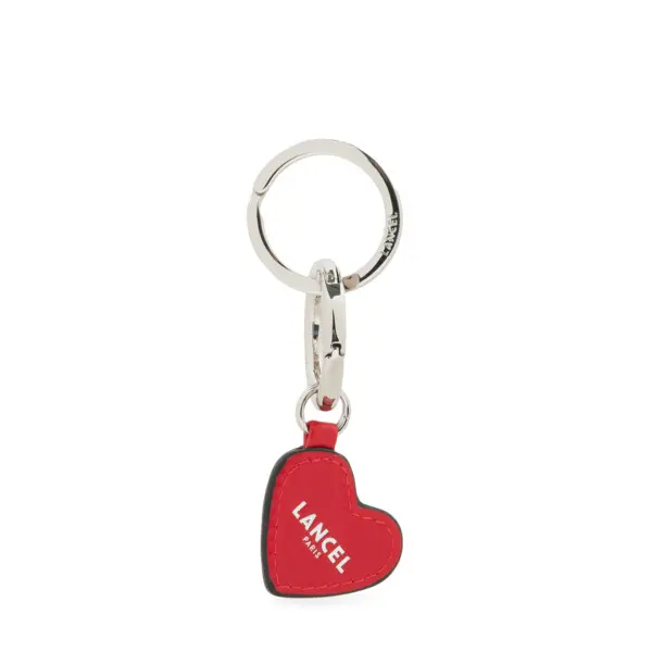 Leather Red Heart Keychain