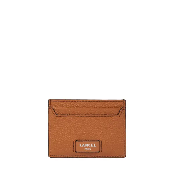 Camel Grained Leather Card Holder
