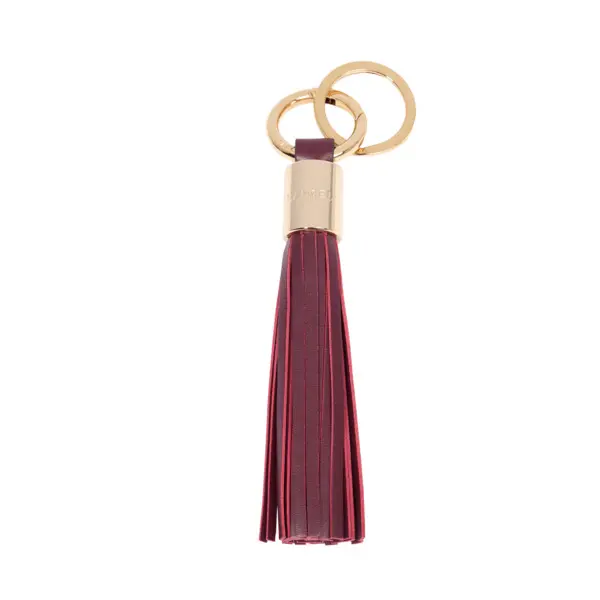 Red Leather Tassel Keychain
