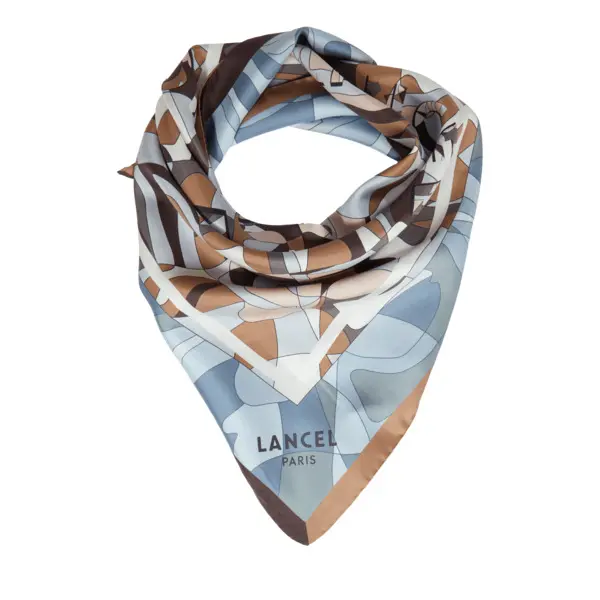 Puzzle Motif Square Silk Scarf 90X90cm Image