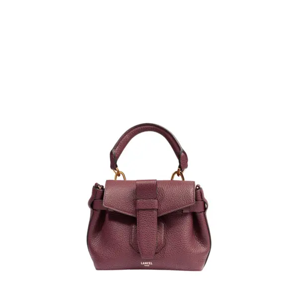 Cassis Grained Leather Mini Handbag