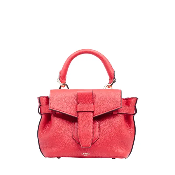 Red Grained Leather Mini Handbag