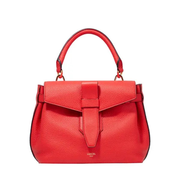 Red Grained Leather Small Handbag