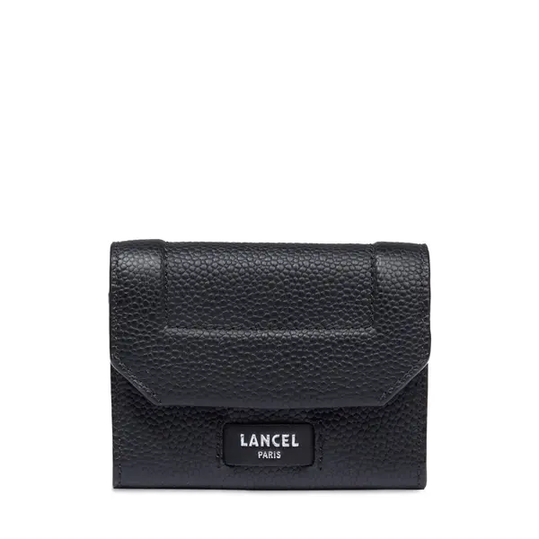 Grained Leather Mini Flap Wallet Image