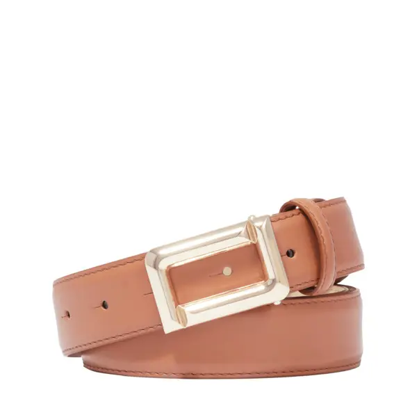 Camel Smooth Leather Angele Belt
