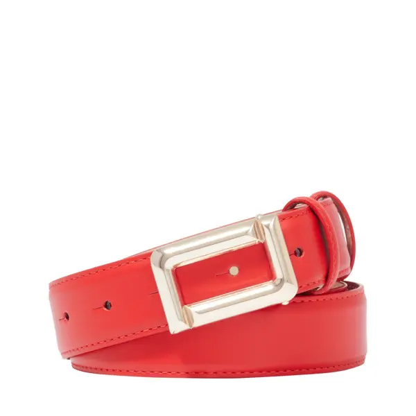 Red Smooth Leather Angele Belt