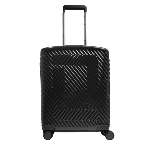 Black Polycarbonate Cabin Suitcase with Textile lining Image