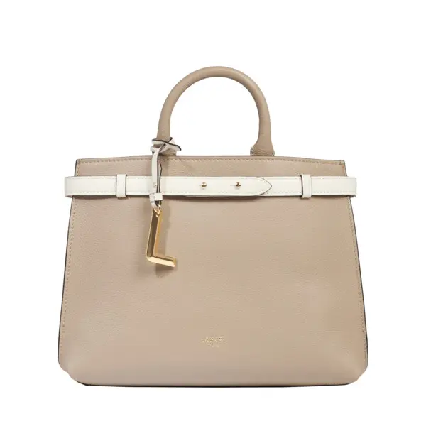 Dual Color Large Leather Tote Bag 