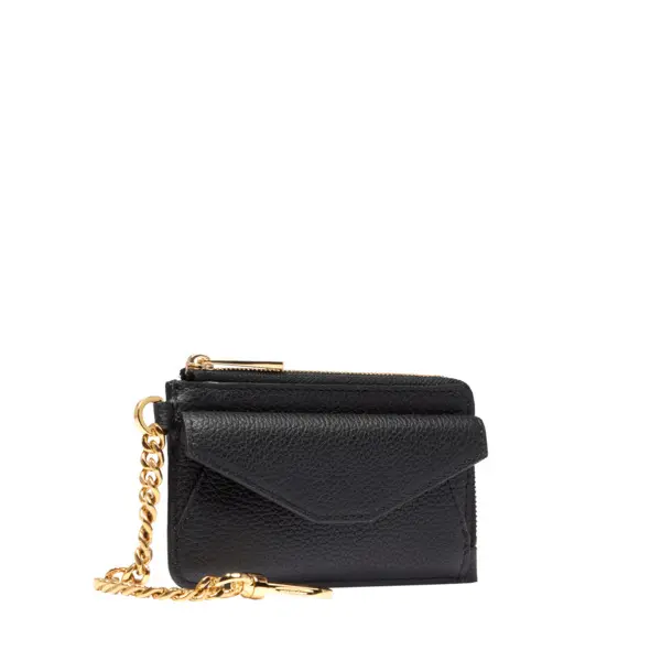 Black Leather Envelope Style Wallet