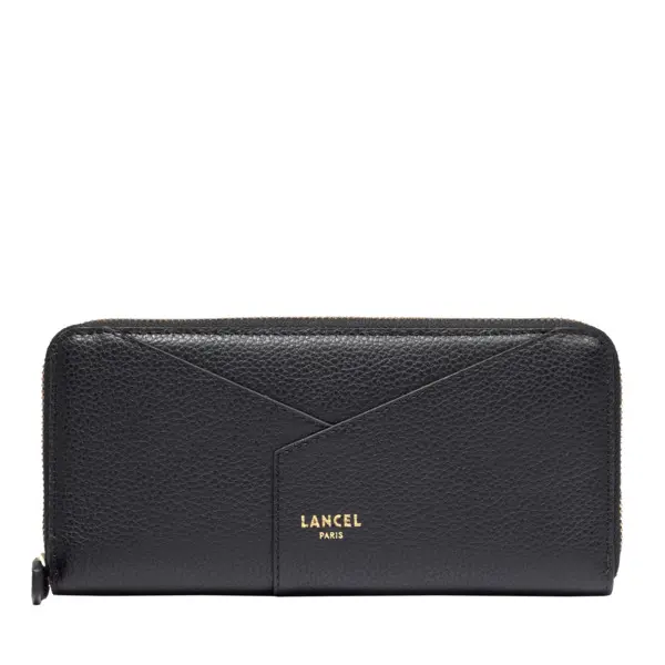 Black Enveloppe Zip Rectangular Wallet
