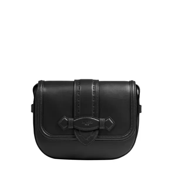 Black Sienna Flap-detail Leather Crossbody Bag