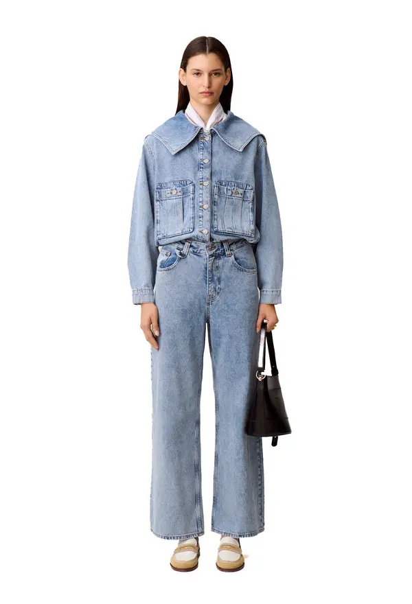 Wide-Leg Denim Jeans