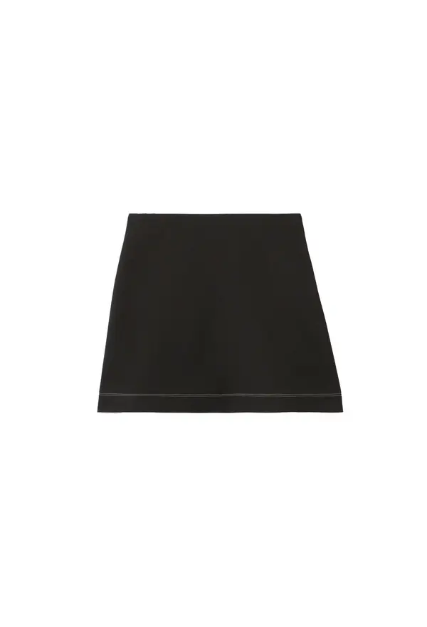 Contrast Stitch Straight Skirt