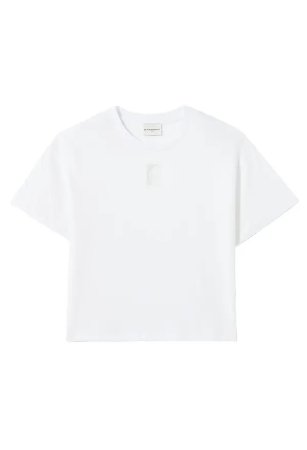 Wide Cropped Cotton Short Sleeve T-Shirt