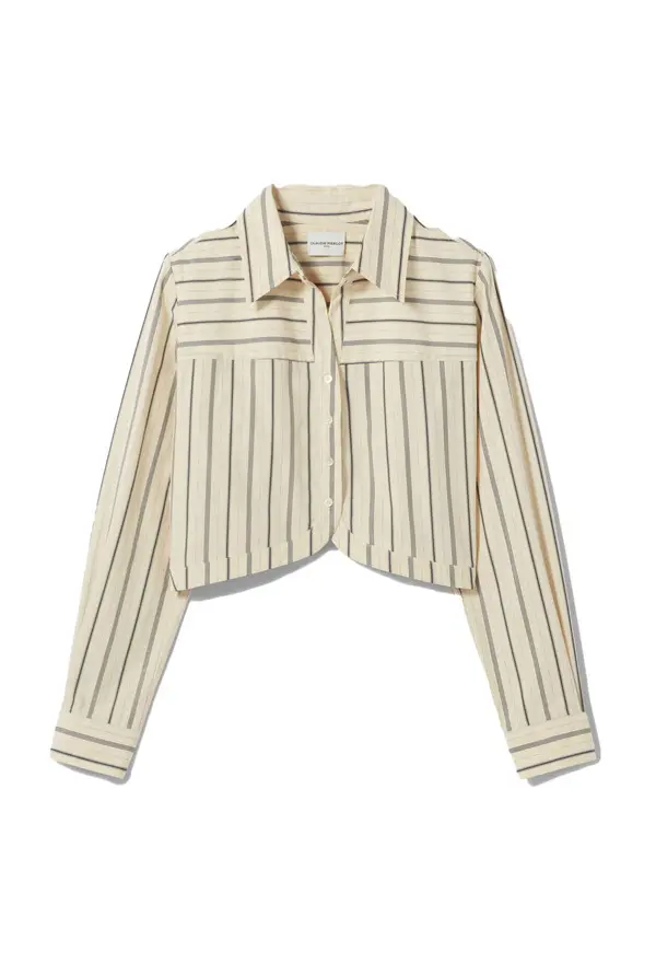 Short-Cut Striped Shirt