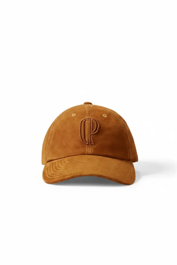 Monogram Embroidered Suede Cap
