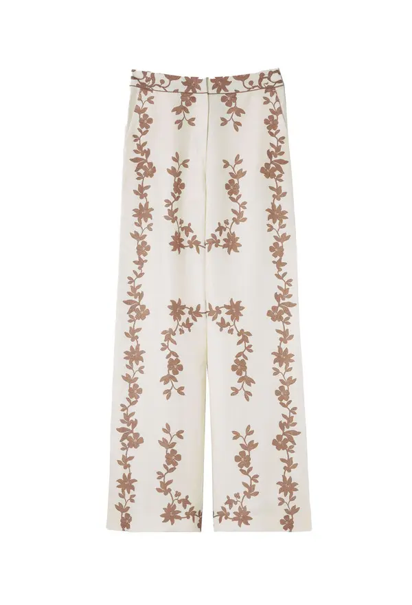 Floral Wide-Leg Trousers