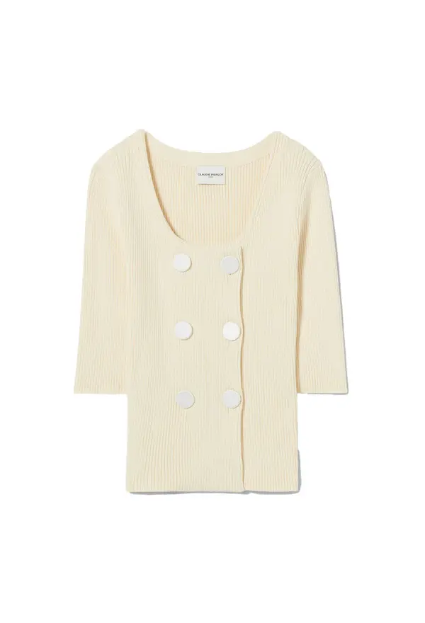 Round Neck Knitted Cardigan