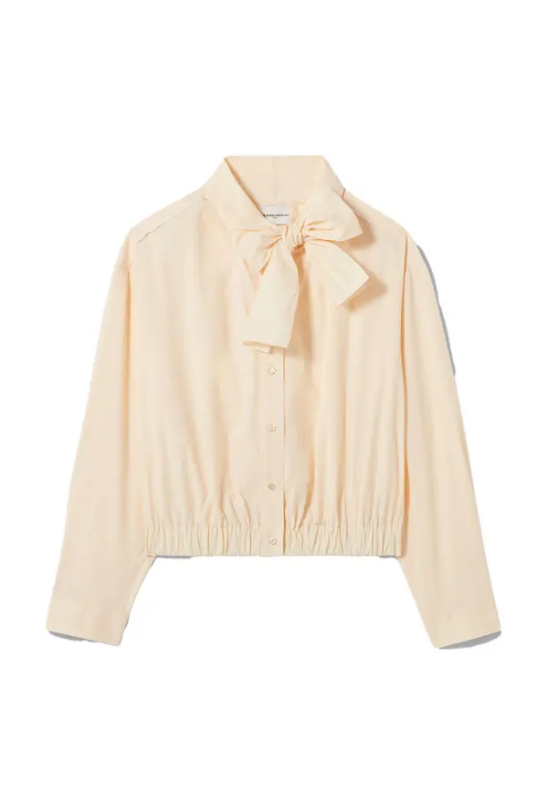 Pussy-Bow Poplin Blouse