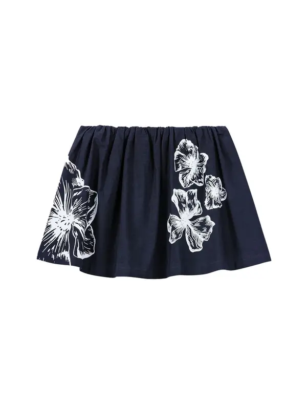 Short Cotton Skirt with Print