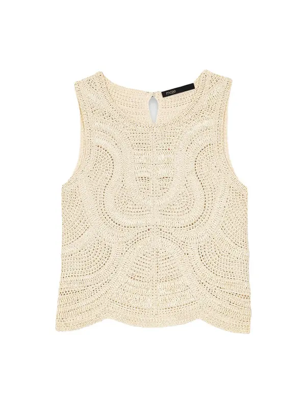 Sleeveless Crochet-Knit Top