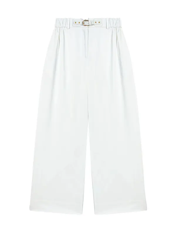 Wide-Leg Cotton Trousers