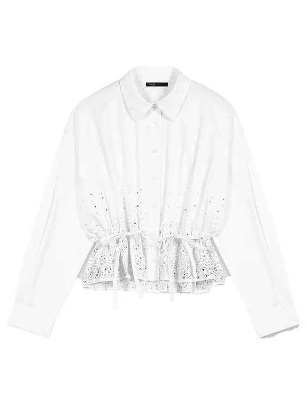 Cotton Shirt With Rhinestones