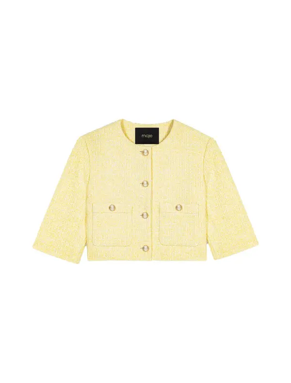 Short-Sleeved Tweed Jacket