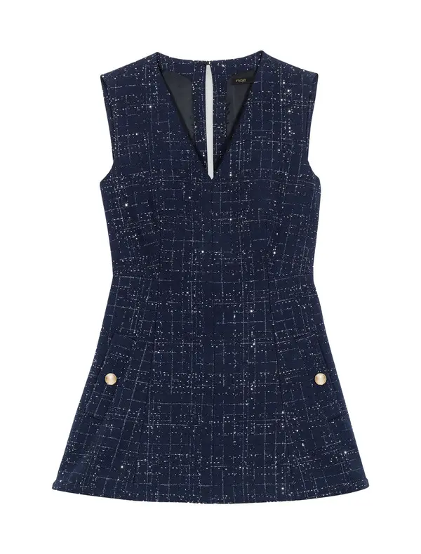 Playsuit V-neck Tweed Playsuit Dress