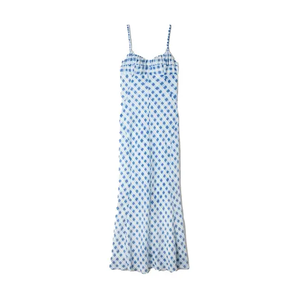 Gingham Linen Maxi Dress