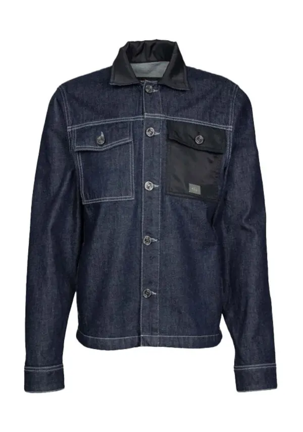 Leather Racer Jacket with Quilted Shoulder Detail