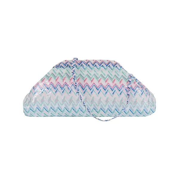 Embellished Logo Zig Zag Shoulder Bag 