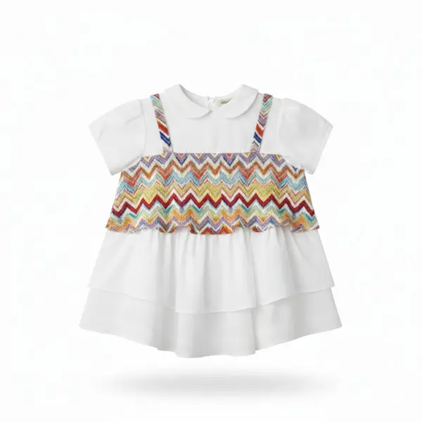 Tiered Chevron Bodice Dress