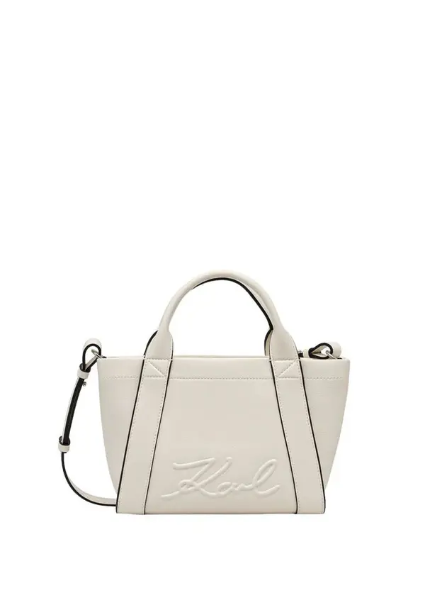 K/Signature Small Leather Tote Bag