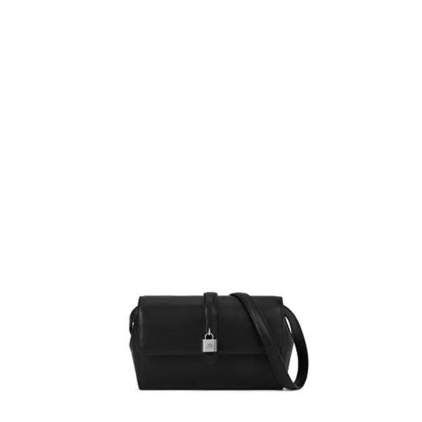 Minimalist Leather Flap-Over Crossbody Bag