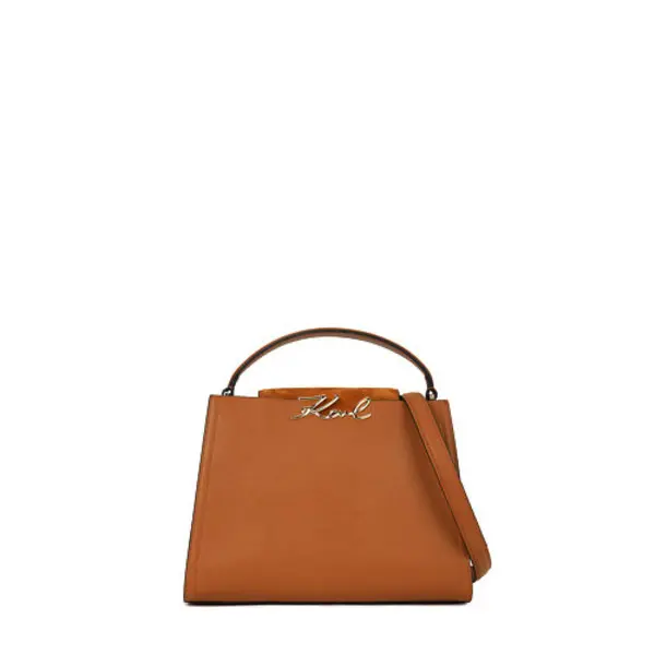 K/Signature Suede& Leather Top Handle Bag