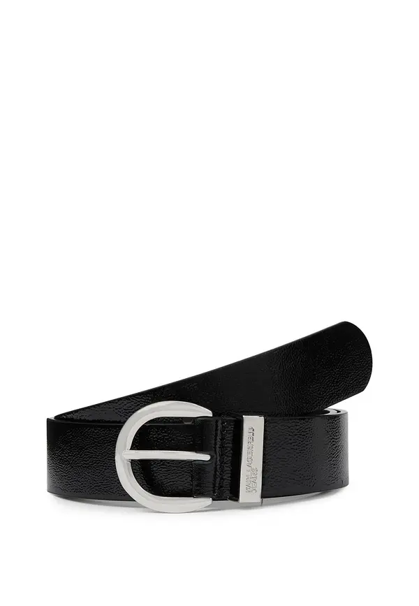Round Buckle Leather Belt
