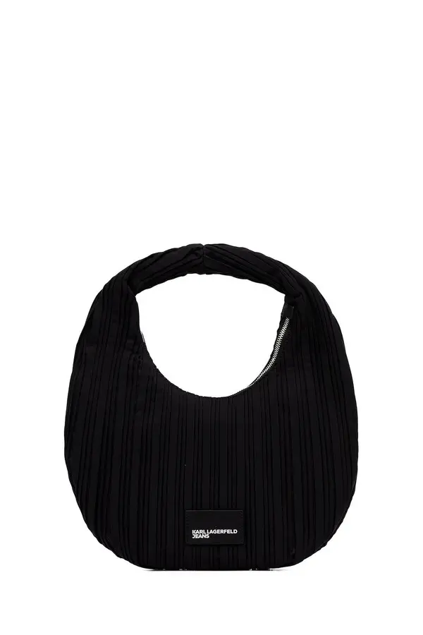 Large Ruched Nylon Shoulder Bag