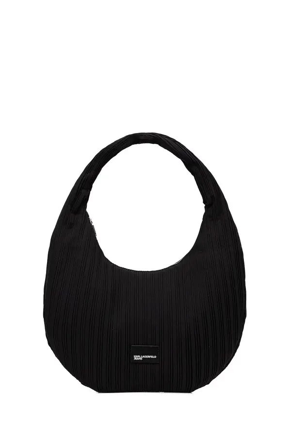 Ruched Nylon Shoulder Bag
