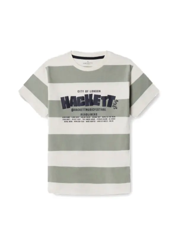 Classic Fit Stripe Graphic Festival T-Shirt