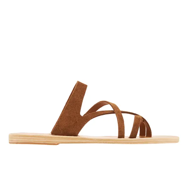 Suede Multi-Strap Slides