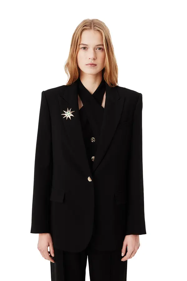 Tailored Jacket with Palm Brooch