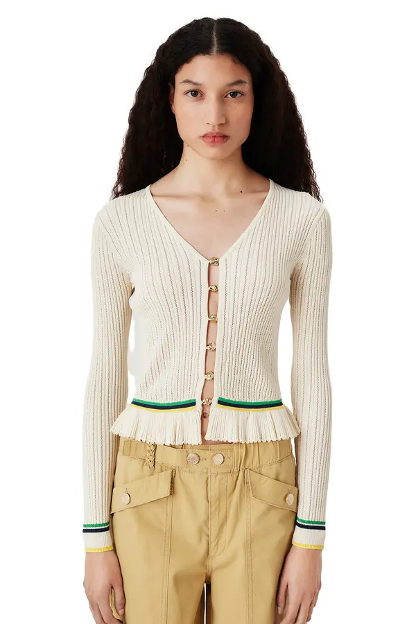 knitted Peplum Cardigan