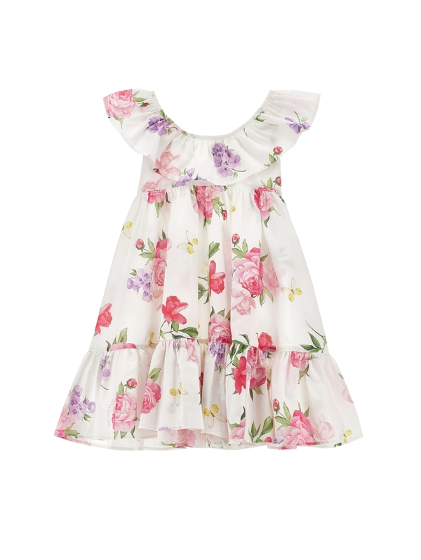 Ruffle Floral Chiffon Dress